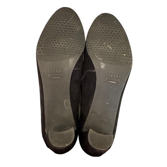 Vintage Stuart Weitzman Black Suede Pull On Almond Toe Booties Size 7.5N Witchy - Picture 12 of 15